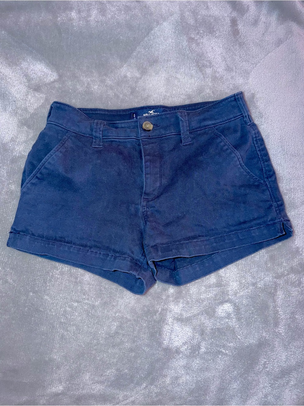 Hollister Chino Twill Mid-Rise 3” Shorts Navy Blue Size 0 / 24